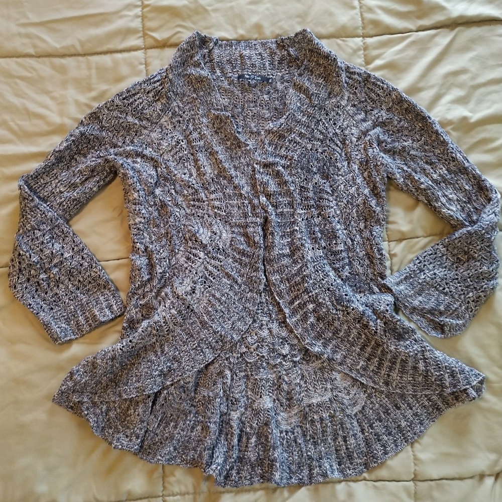 Nic + Zoe Sweater Cardigan W/ Ruffle Detail Sz XL